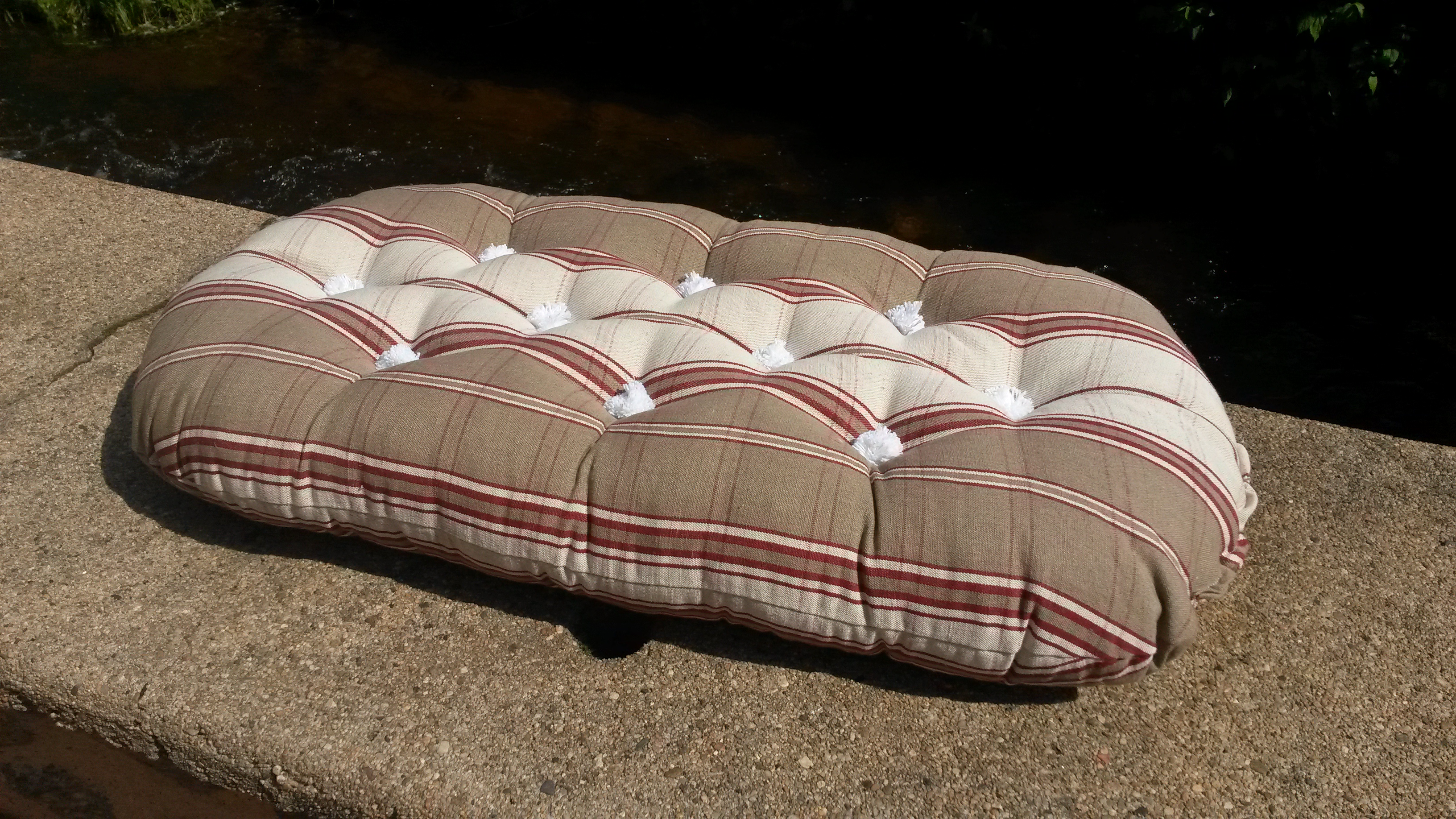 Matelas bébé Moïse 70 x 40 pour berceau garnissage laine Toile Lin et coton Montagne Noire Tabac